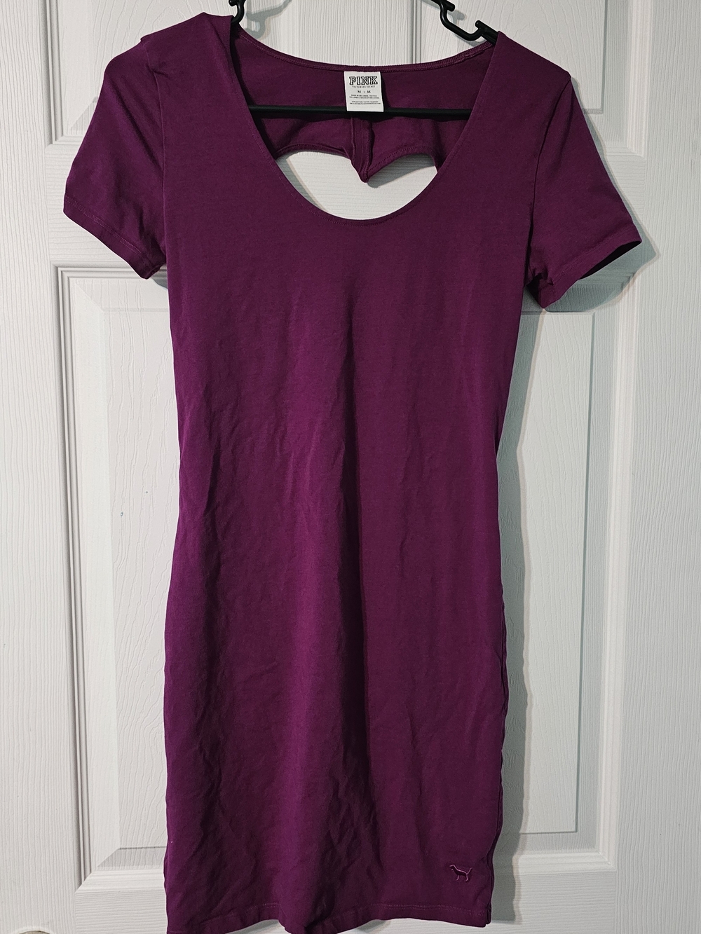 PINK Victoria's Secret Heart Cutout Back Bodycon Mini Dress Purple M